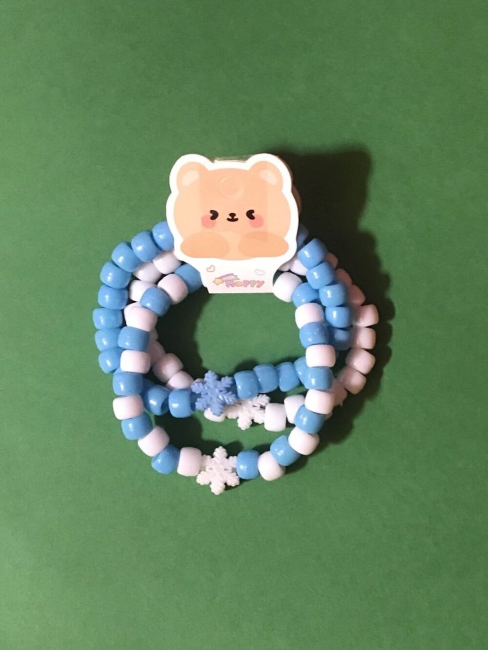Blue Frost - Set of 3 Colorful Handmade Beaded Bracelets - Stackable Jewelry